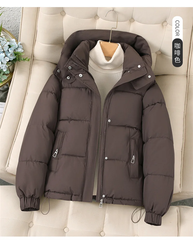2025 New Fashion Short Casual Down Cotton Jacket Women Parkas Hooded Korean Style Winter Cotton Clothing Female Coat Outerwear
