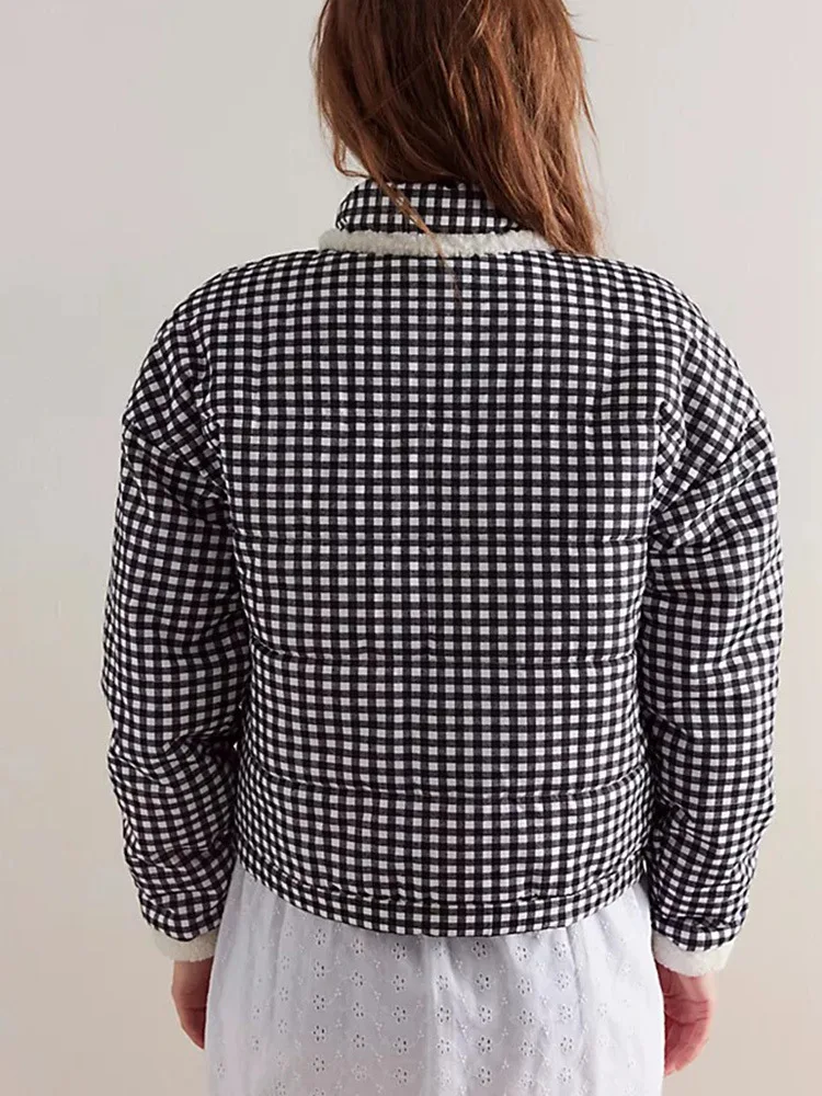 Women Lovely Loose Heart Patterned Parkas 2025 Winter New Long Sleeve Quilted Cotton Padded Jacket Coat Female Cute Outerwear