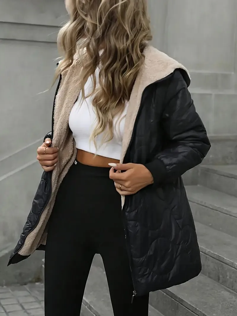 Parkas Women Thick Hooded Long Coats Zipper Full Sleeve Solid Parka Casual Straight Hoodies Warm Jackets Cardigan Winter