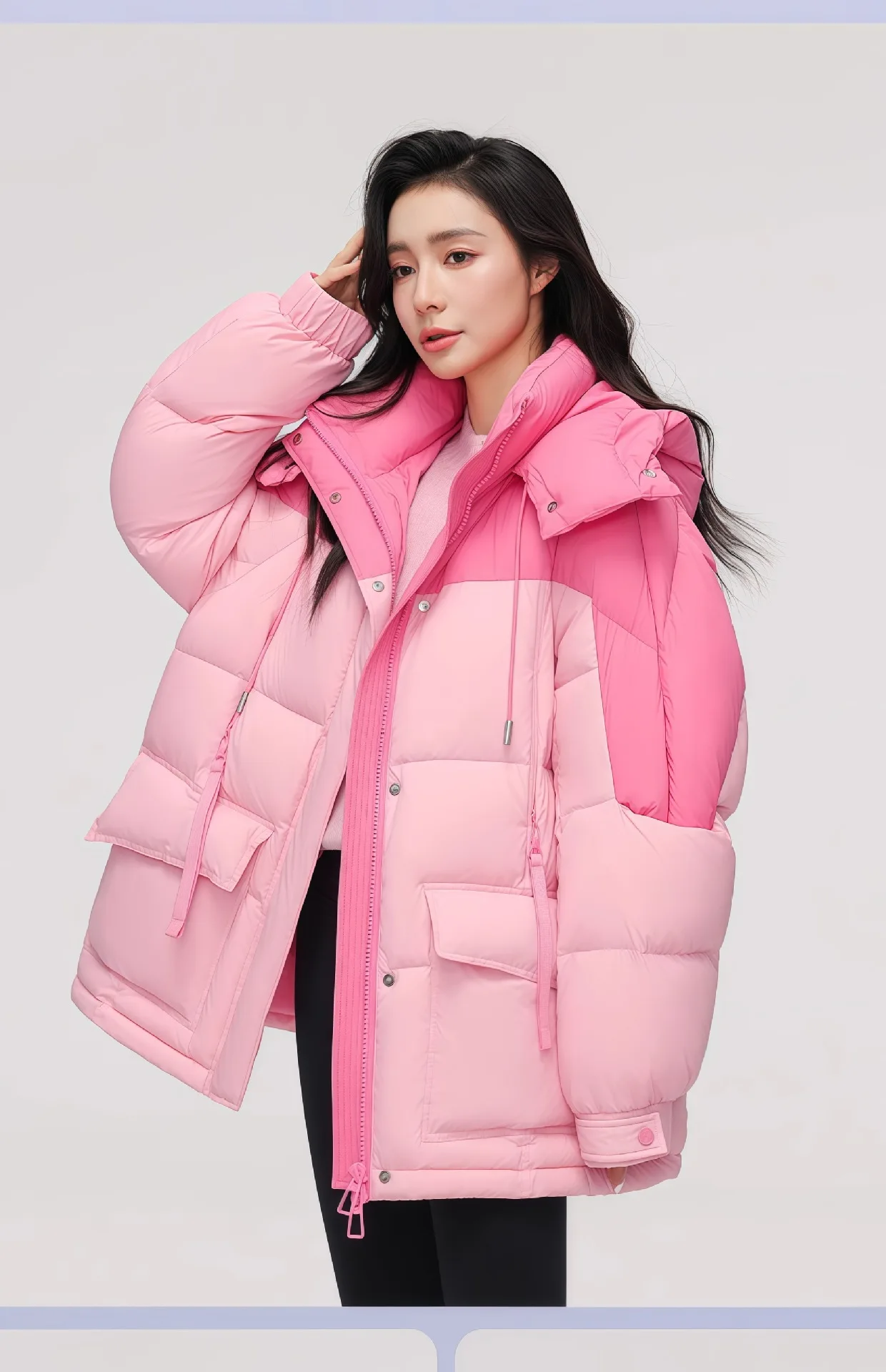 Women Winter New Down Cotton Jacket Short Fashion Korean Thickened Niche Colorblocking Hooded Jacket Cotton Jacket Winter