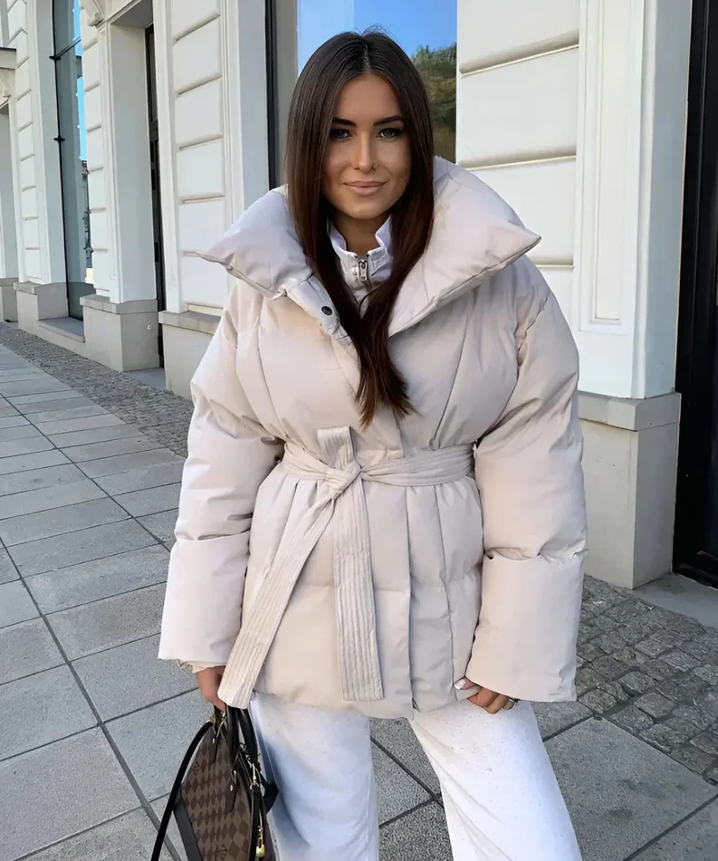 Autumn Winter Warm Cotton Jacket Women 2025 New Fashion Loose Casual Cotton Coat Stand-Up Collar Pure Colour Outerwear Female