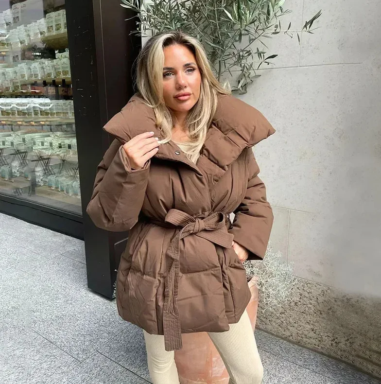 Autumn Winter Warm Cotton Jacket Women 2025 New Fashion Loose Casual Cotton Coat Stand-Up Collar Pure Colour Outerwear Female