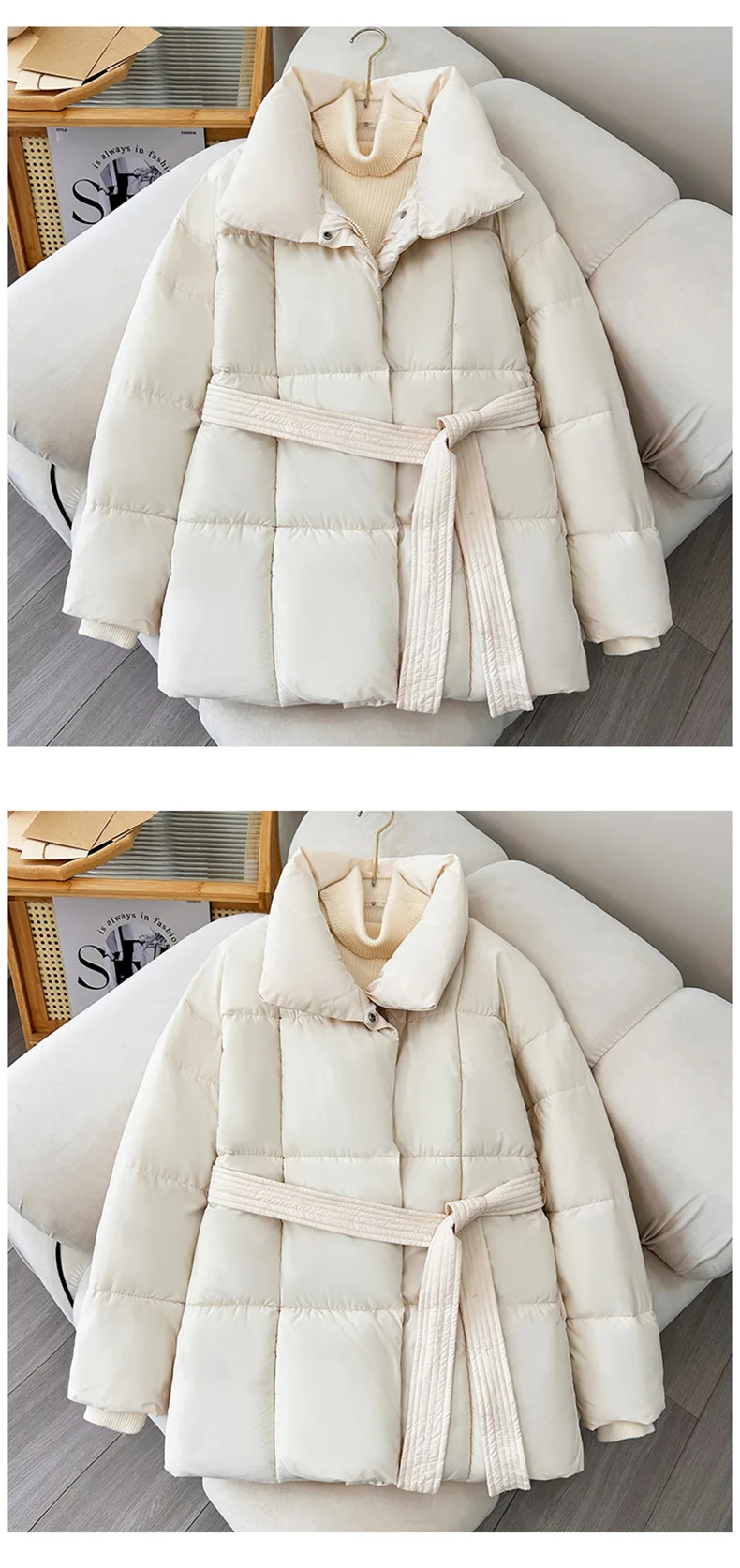 Autumn Winter Warm Cotton Jacket Women 2025 New Fashion Loose Casual Cotton Coat Stand-Up Collar Pure Colour Outerwear Female