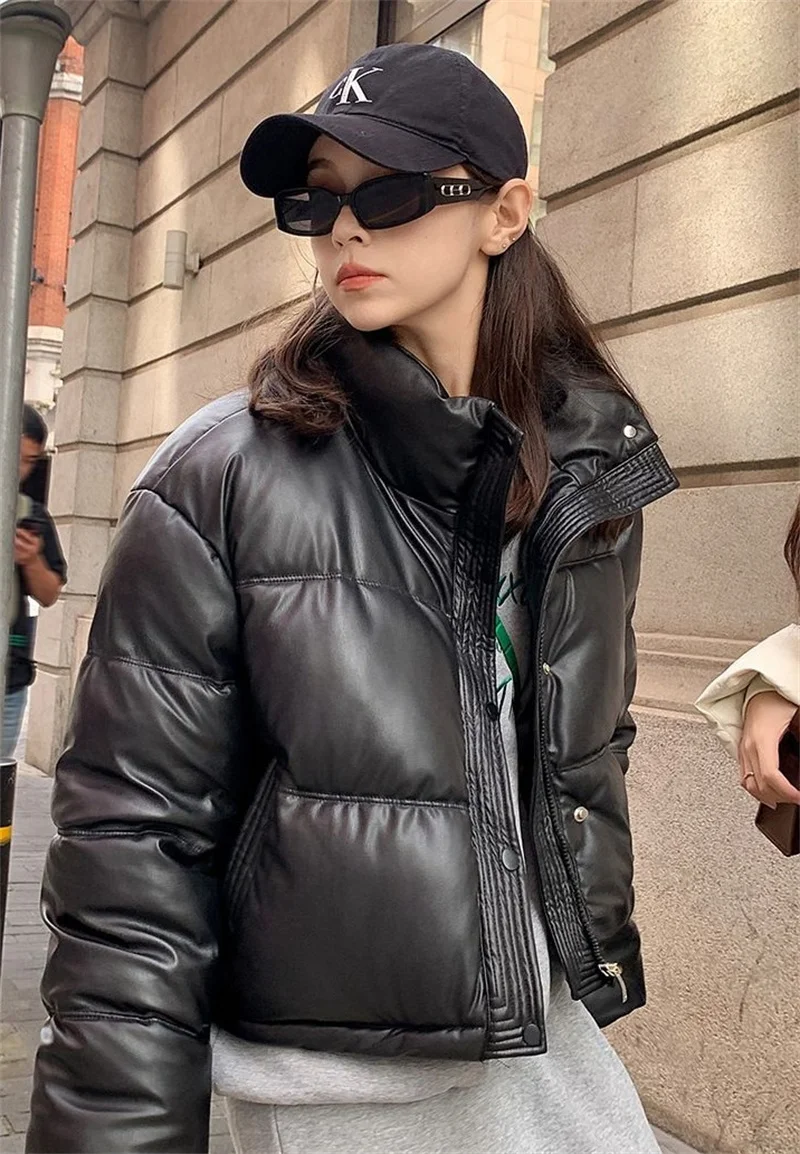 Korean Women Cotton Padded Jacket Winter Parkas 2026 Cropped Down Cotton Oversize Jacket Puffer Snow Coats Waterproof Outerwear