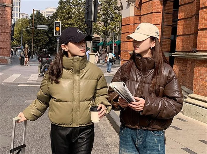Korean Women Cotton Padded Jacket Winter Parkas 2026 Cropped Down Cotton Oversize Jacket Puffer Snow Coats Waterproof Outerwear
