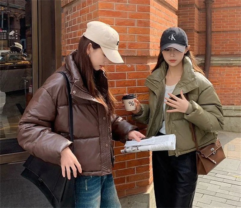 Korean Women Cotton Padded Jacket Winter Parkas 2026 Cropped Down Cotton Oversize Jacket Puffer Snow Coats Waterproof Outerwear