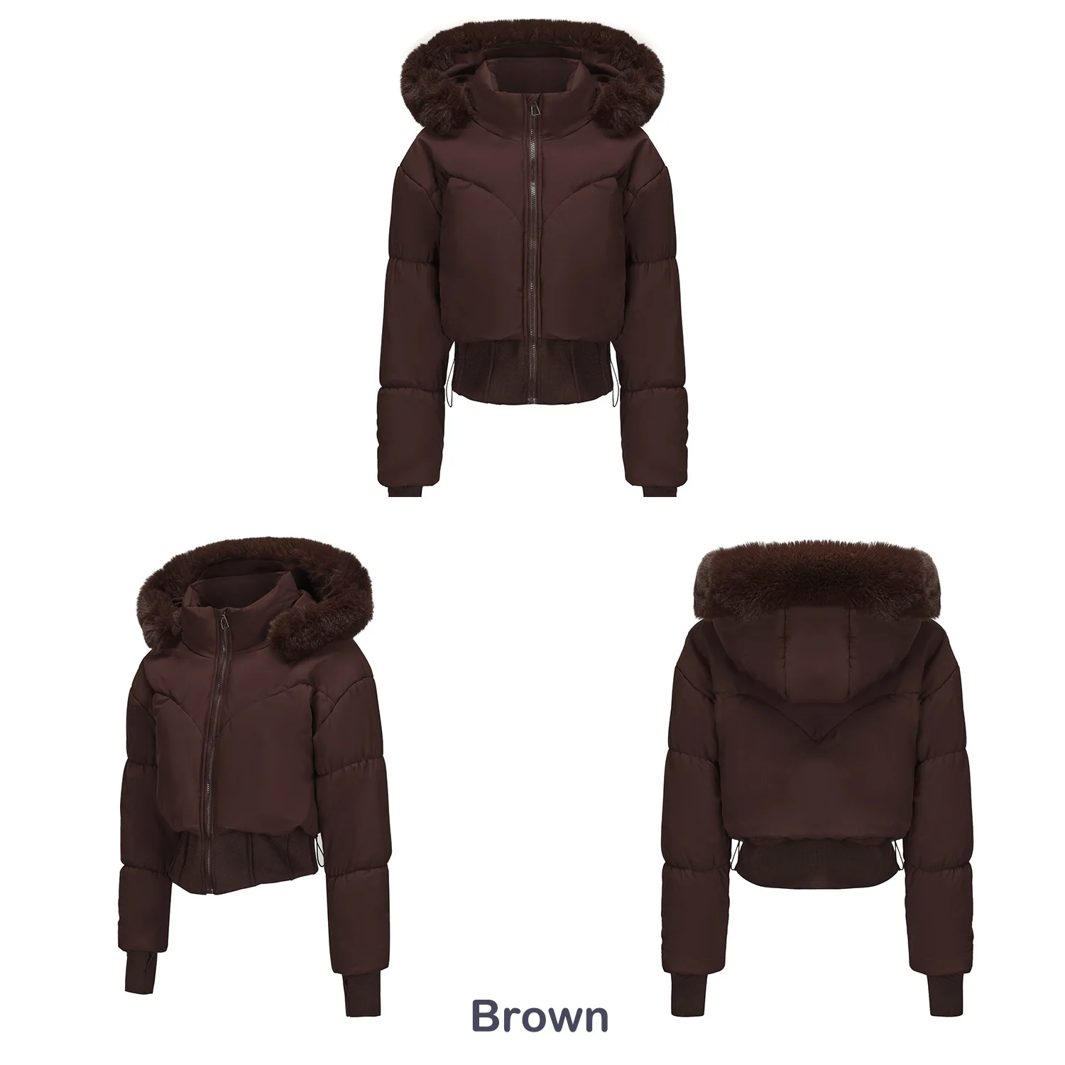 Parkas Women Short Coats Hooded Zipper Full Sleeve Thick Warm Y2k Streetwear Elegant Splice Work Coat Autumn Winter 2025