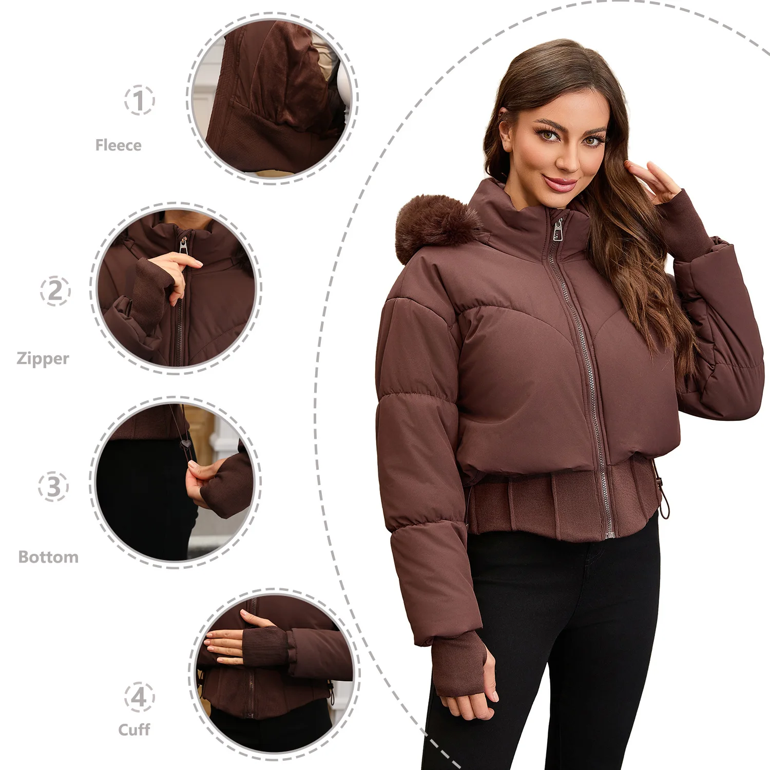 Parkas Women Short Coats Hooded Zipper Full Sleeve Thick Warm Y2k Streetwear Elegant Splice Work Coat Autumn Winter 2025