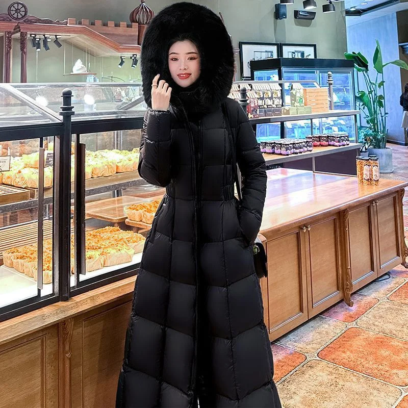 Fashion Fur Collar Down Coat Women Parkas Winter 2026New Windbreaker Long Warm Cotton Padded Coat Korean Outwear Ladies Tide Top