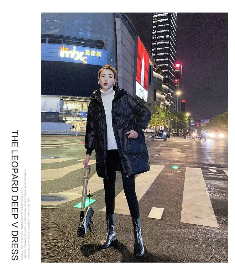 Women Warm Down Cotton Padded Loose Coat 2026 Autumn Winter Thicken Puffer Jacket Female Hooded Solid Long Sleeve Short Parkas