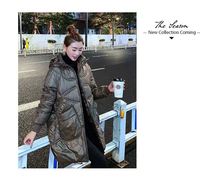 Women Warm Down Cotton Padded Loose Coat 2026 Autumn Winter Thicken Puffer Jacket Female Hooded Solid Long Sleeve Short Parkas