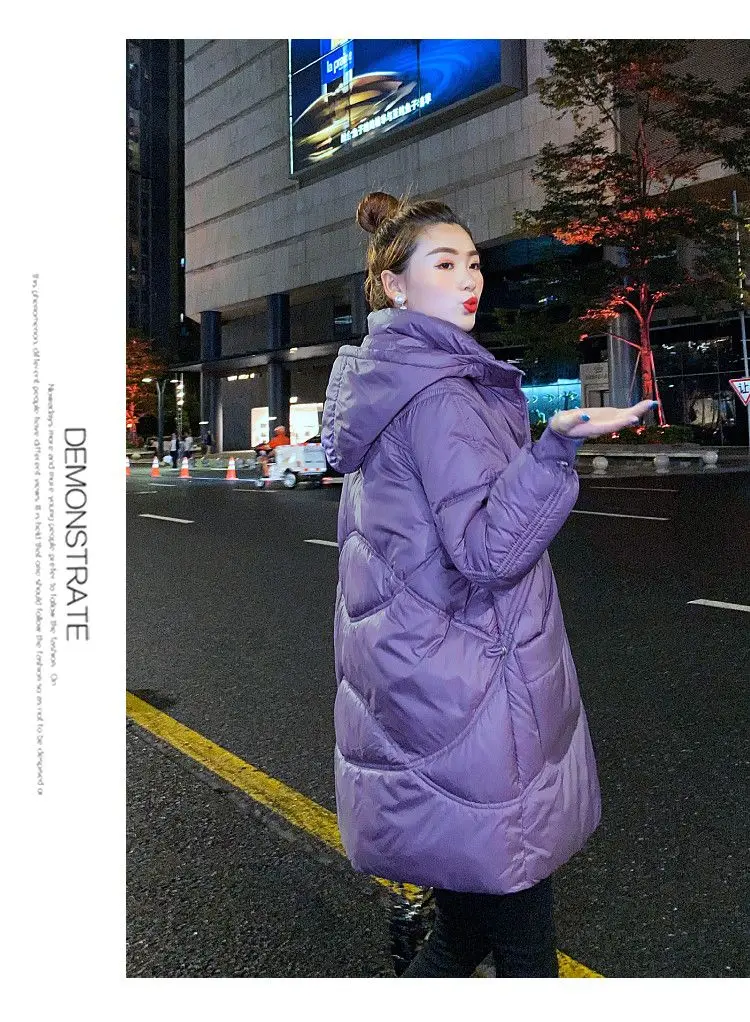 Women Warm Down Cotton Padded Loose Coat 2026 Autumn Winter Thicken Puffer Jacket Female Hooded Solid Long Sleeve Short Parkas