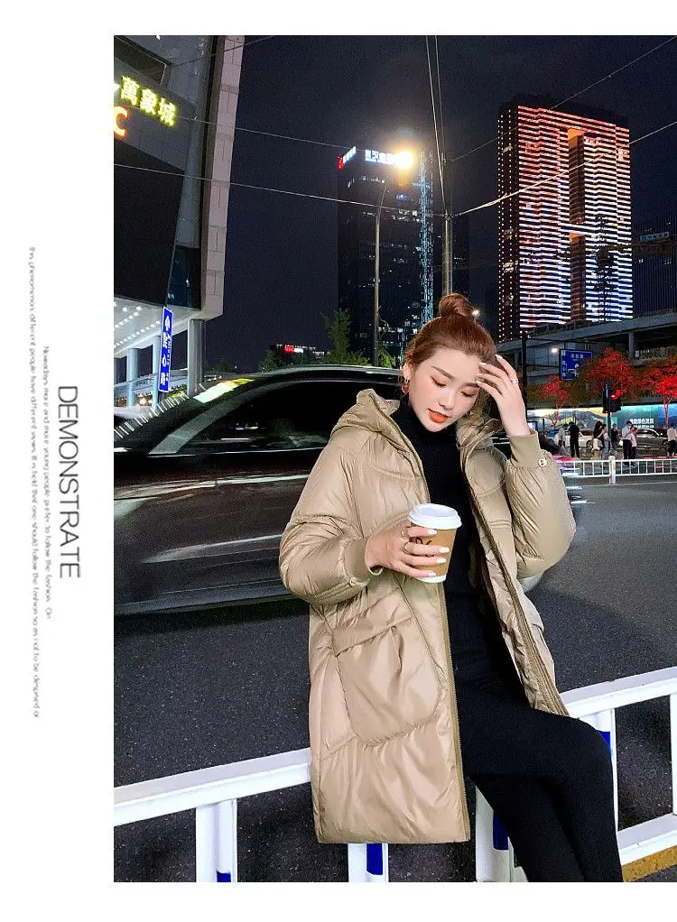 Women Warm Down Cotton Padded Loose Coat 2026 Autumn Winter Thicken Puffer Jacket Female Hooded Solid Long Sleeve Short Parkas