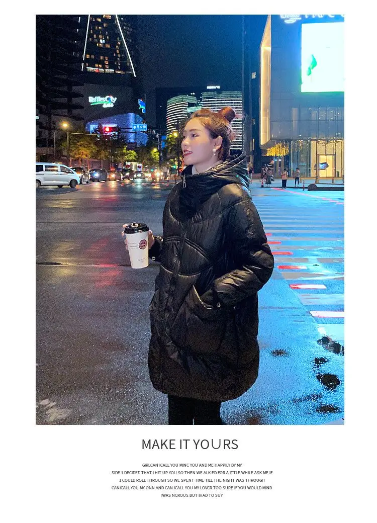 Women Warm Down Cotton Padded Loose Coat 2026 Autumn Winter Thicken Puffer Jacket Female Hooded Solid Long Sleeve Short Parkas