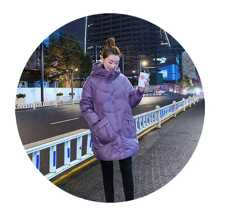 Women Warm Down Cotton Padded Loose Coat 2026 Autumn Winter Thicken Puffer Jacket Female Hooded Solid Long Sleeve Short Parkas