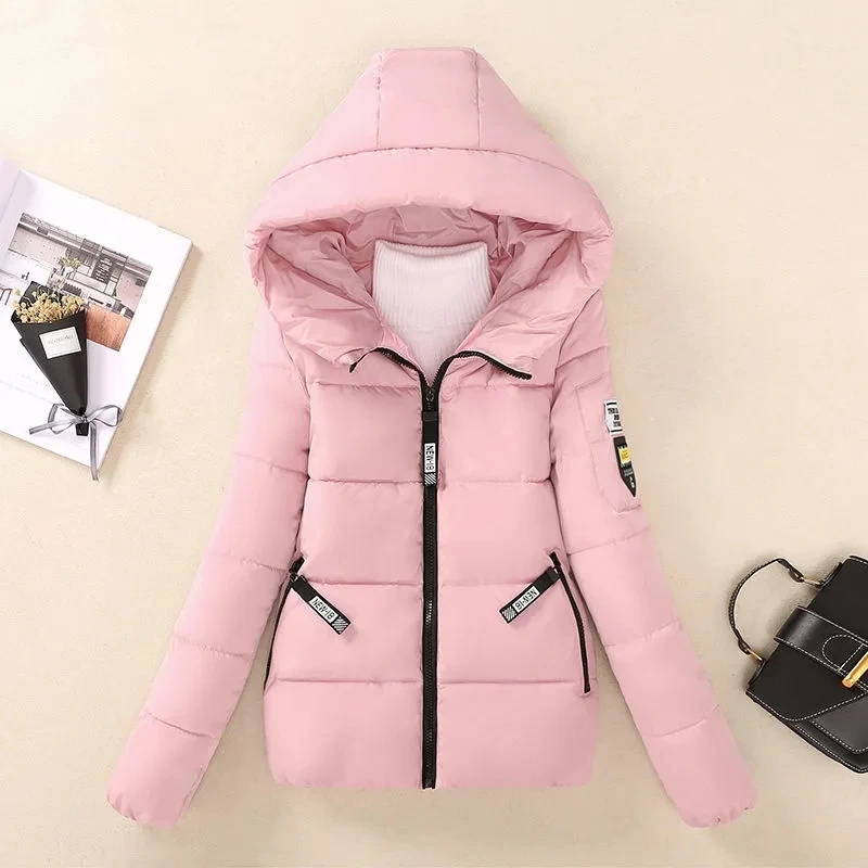 Women's Short Coat 2025 Winter New Student Thick Cotton Jacket Ladies Warm Hooded Coat Female Casual Down Cotton Parka Overcoat