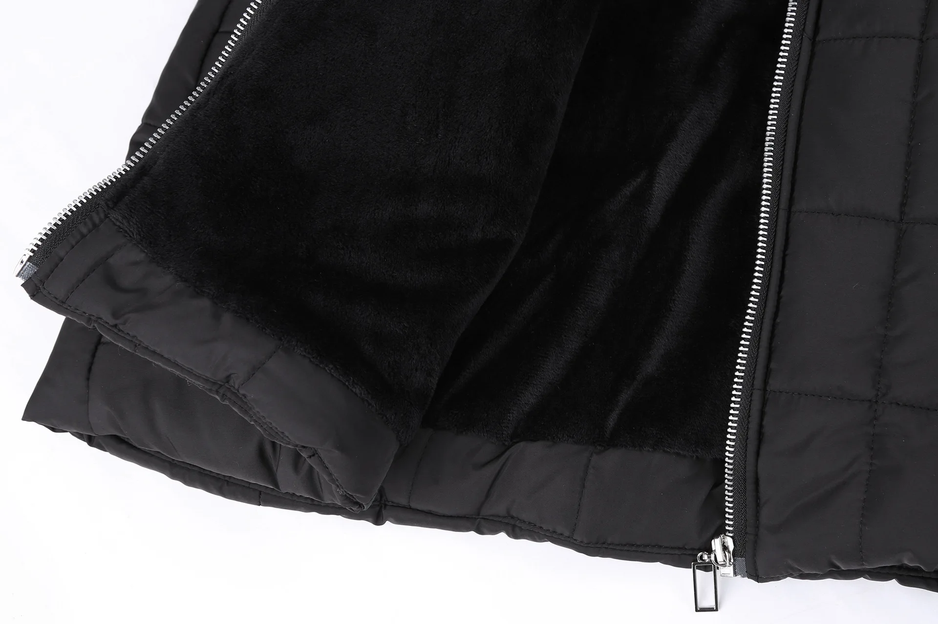 Winter Cotton-padded Clothes Womens Hooded Warm Velvet Cotton-padded Clothes Medium and Long Jackets Black Cotton-padded Jackets