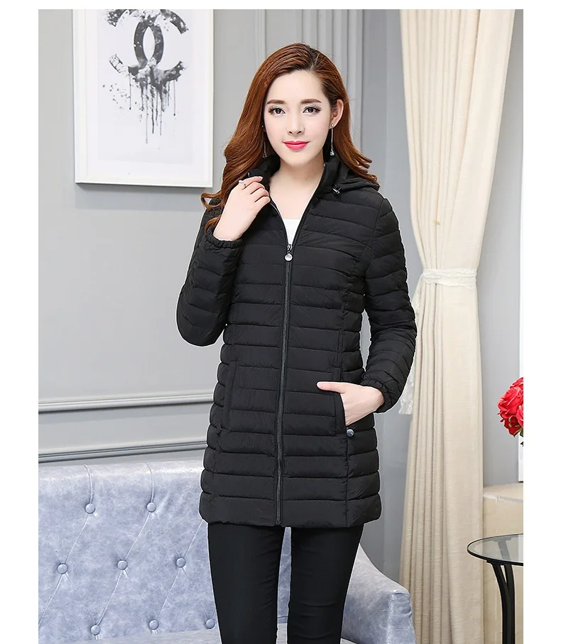 Winter Women Jacket Detachable Hooded Coat 2025 New Korean Thick Cotton Down Long Coat Women Slim Warm Female Outwear Tops 6XL