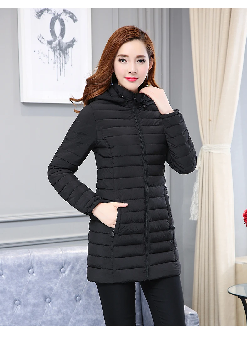 Winter Women Jacket Detachable Hooded Coat 2025 New Korean Thick Cotton Down Long Coat Women Slim Warm Female Outwear Tops 6XL
