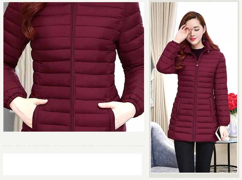 Winter Women Jacket Detachable Hooded Coat 2025 New Korean Thick Cotton Down Long Coat Women Slim Warm Female Outwear Tops 6XL