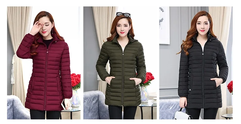 Winter Women Jacket Detachable Hooded Coat 2025 New Korean Thick Cotton Down Long Coat Women Slim Warm Female Outwear Tops 6XL