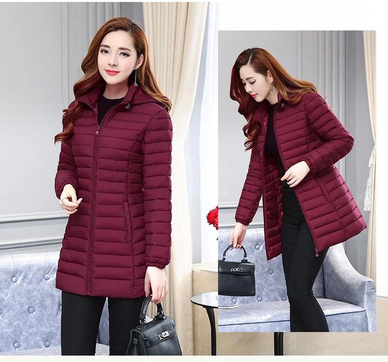 Winter Women Jacket Detachable Hooded Coat 2025 New Korean Thick Cotton Down Long Coat Women Slim Warm Female Outwear Tops 6XL