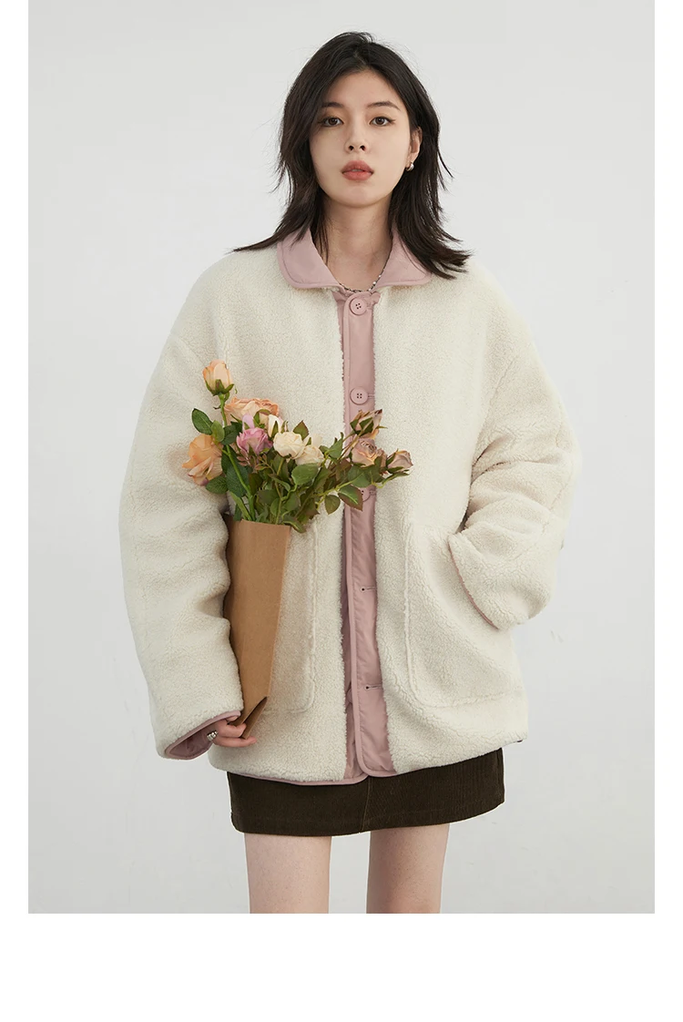 CHIC VEN New Korean Women Parkas Single Breasted Loose Casual Thick Female Jacket Reversible Coat Winter 2025