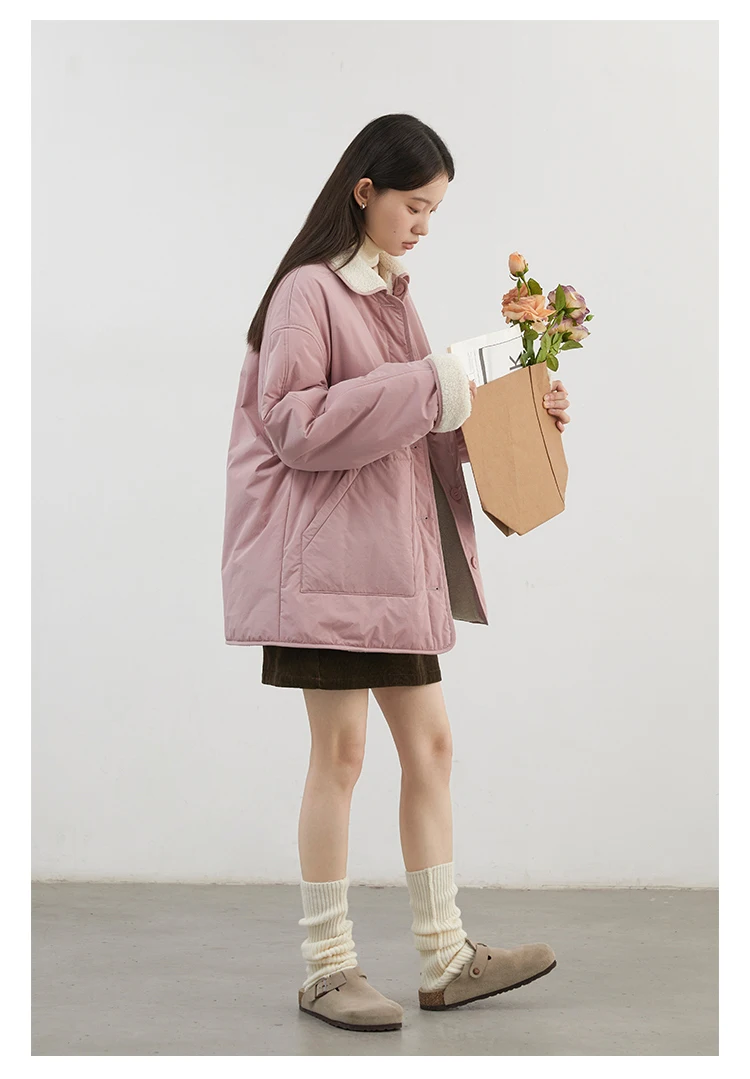CHIC VEN New Korean Women Parkas Single Breasted Loose Casual Thick Female Jacket Reversible Coat Winter 2025