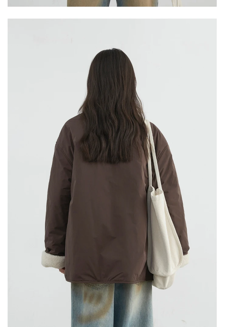 CHIC VEN New Korean Women Parkas Single Breasted Loose Casual Thick Female Jacket Reversible Coat Winter 2025
