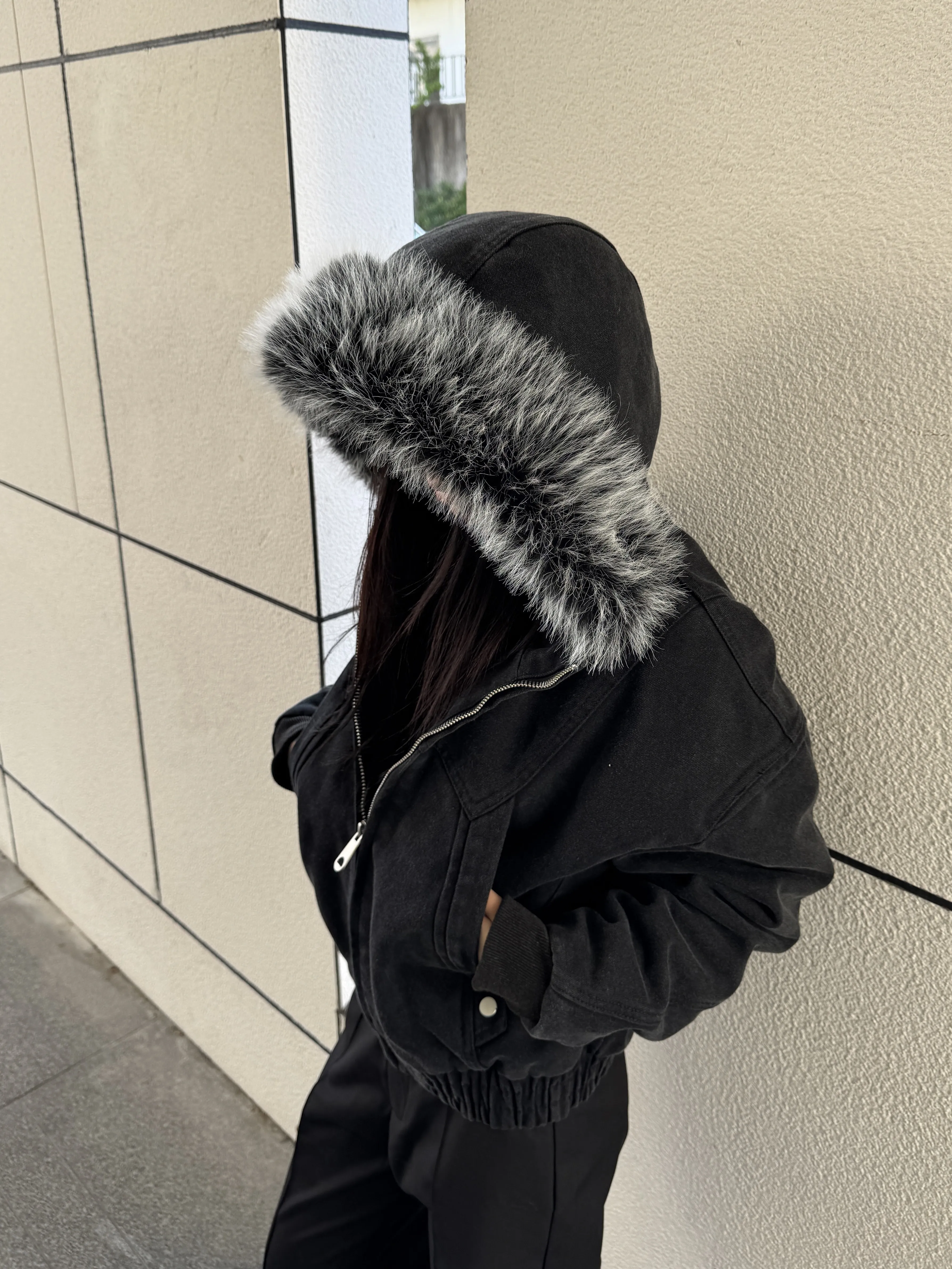 Faux Fur Y2K Parkas Gothic Harajuku Subculture Punk Emo Sweatshirts and Jacket American Vintage Coats with Hooded Women's