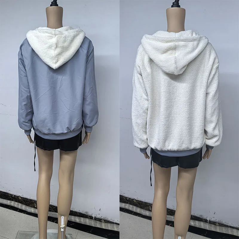 Xpqbb Autumn Winter Thicken Jackets Women Casual Loose Zipper Warm Fleece Hooded Parkas Female Double-Layer Simple Plush Coats