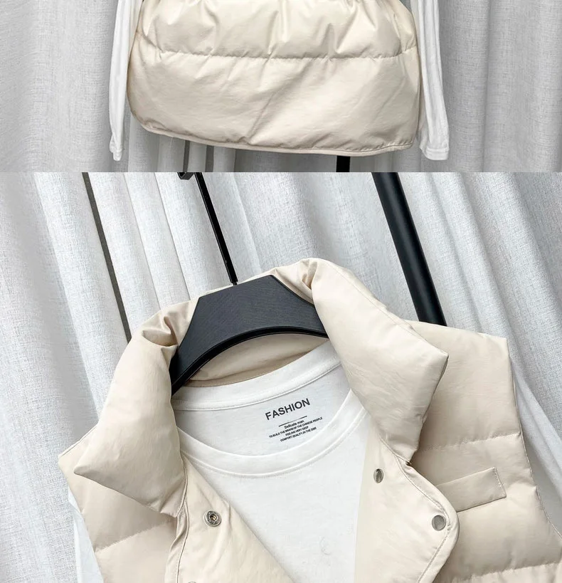 Parkas Women Vest Coats Thick Warm Sleeveless Turn Down Collar Drawstring Tight Waist Coat Single Breasted Autumn Winter