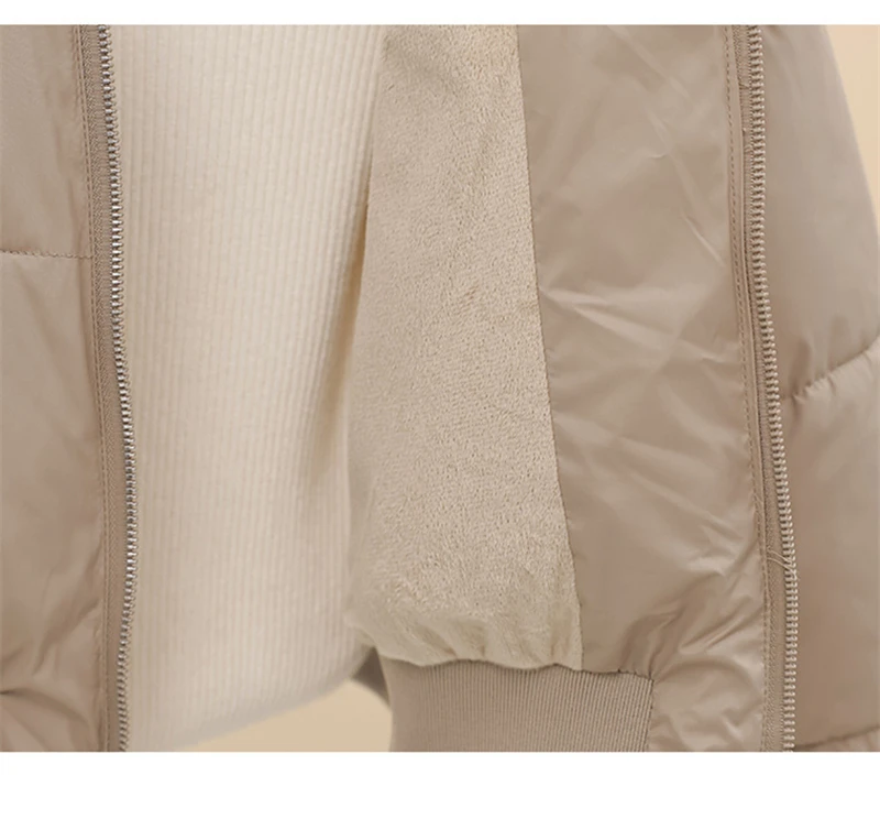 Short Cotton Jackets Long Sleeve Loose Hooded Short Women's Parka Coats Big Fur Collar Winter Down Cotton Padded Coats 2025 New