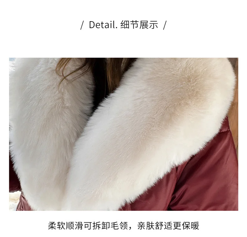 2026 Winter Women Down Cotton Coat Street Imitation Fur Collar Hooded Short Cotton Padded Jacket Female Basic Snow Warm Overcoat