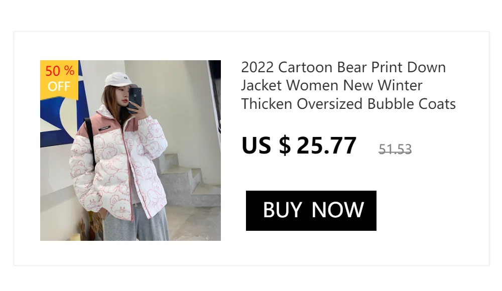 Winter New Style Puffer Jackets Women White Zipper Long Down Jacket Woman Korean Loose Hooded Bubble Coats Female