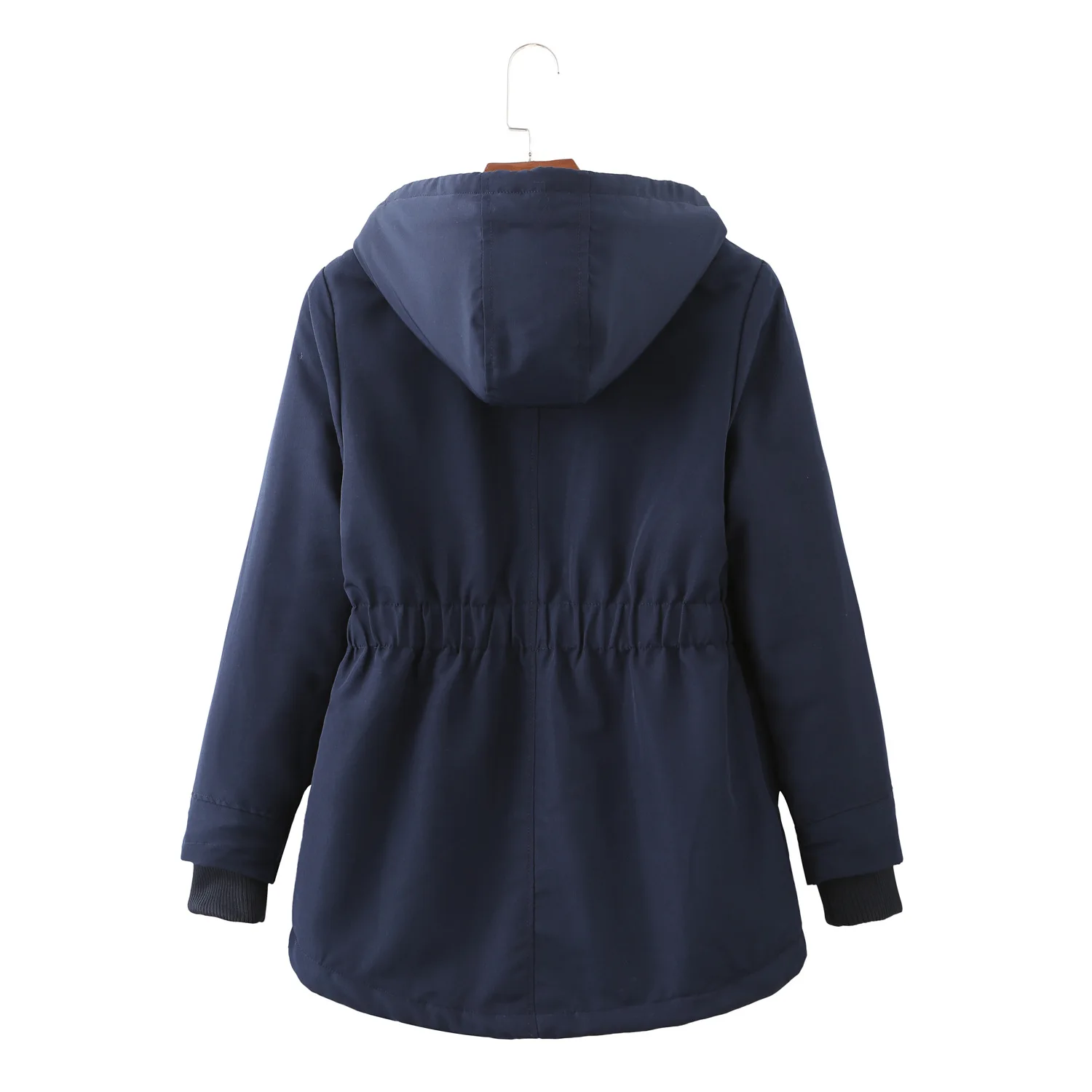 Women Parkas Lamb Wool Hoodies Coats Thick Warm Tight Waist Loose Autumn Winter Casual Jackets Winter Mid Length Parka Coat