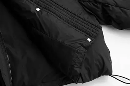 2025 Autumn Winter Women Y2k Japanese Black Hoodie Padded Jacket Stand Collar Down Jacket Korean Thick Parkas Outwears Tide New