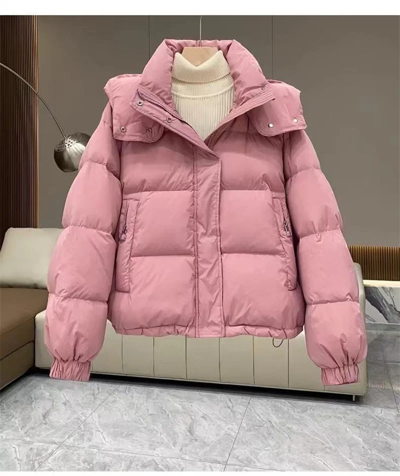 Cotton-Padded Coat Ladies New Autumn Winter 2025 Korean Down Jacket Women's Parkas Short Bread Outerwear Hooded Cotton Jackets