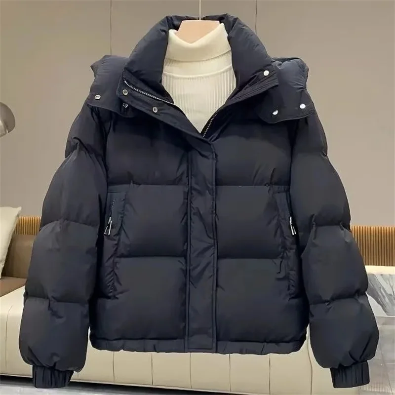 Cotton-Padded Coat Ladies New Autumn Winter 2025 Korean Down Jacket Women's Parkas Short Bread Outerwear Hooded Cotton Jackets