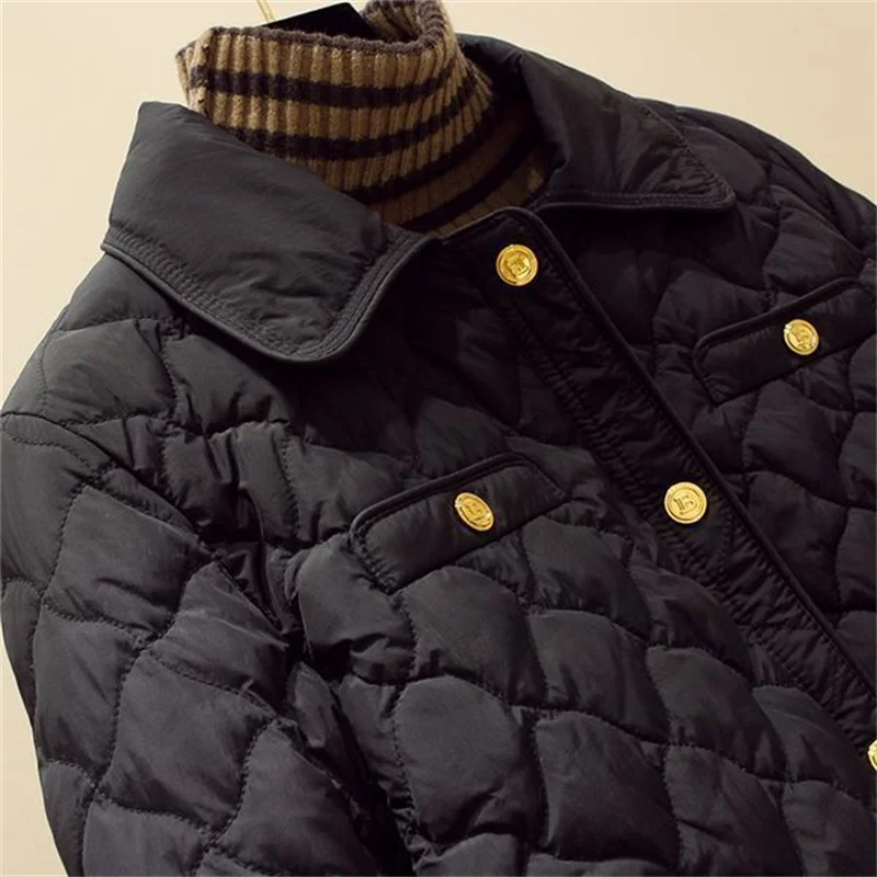Xiaoxiangfeng Cotton Jacket Women's 2025 New Style Autumn And Winter Western Style Warm Down Cotton Jacket Cotton Coat Trendy