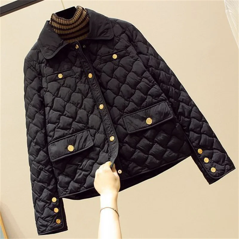 Xiaoxiangfeng Cotton Jacket Women's 2025 New Style Autumn And Winter Western Style Warm Down Cotton Jacket Cotton Coat Trendy