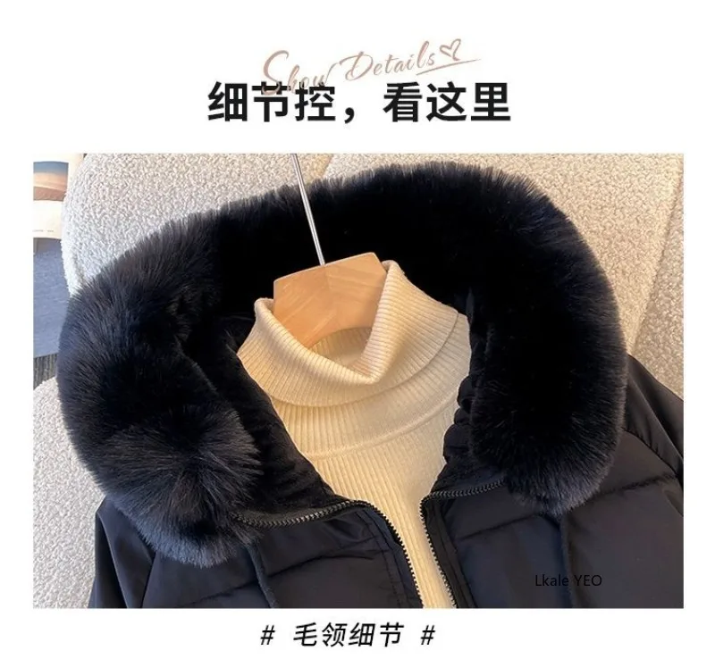 New 2025 Fashion High-end Elegant Women's Winter Parkas Coat Long Sleeve Short Be All-match Ladies Down Cotton-padded Jacket