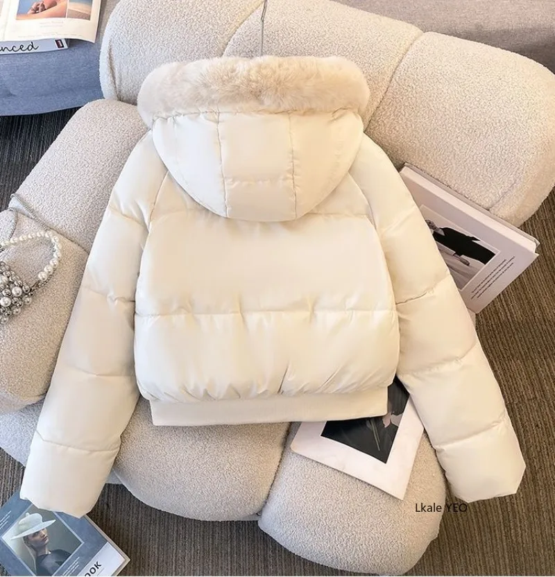 New 2025 Fashion High-end Elegant Women's Winter Parkas Coat Long Sleeve Short Be All-match Ladies Down Cotton-padded Jacket