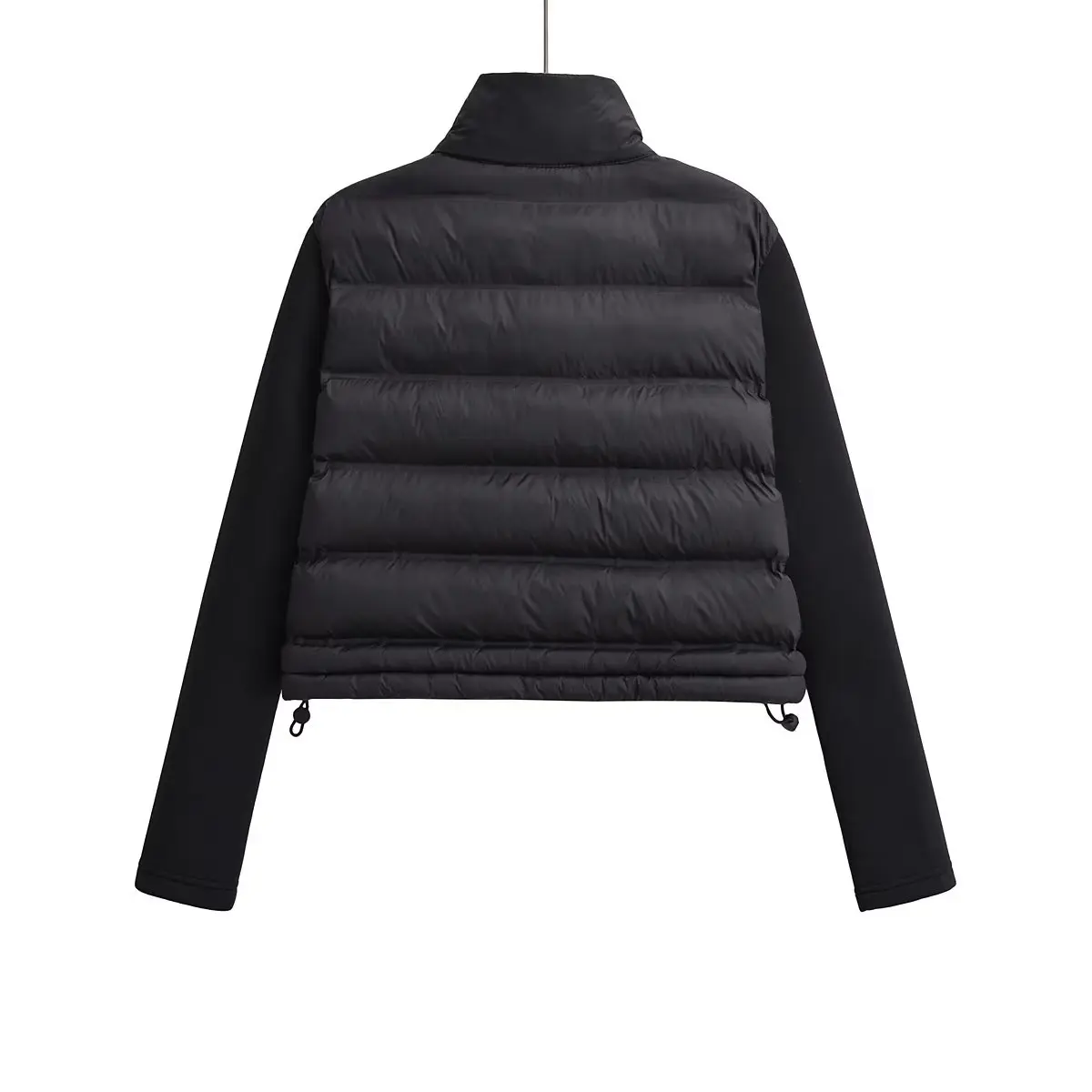 Winter Jackets For Women 2025 Black Spliced Long Sleeve Winter Women's Cold Coat Luxury Parkas Female New In Outerwear