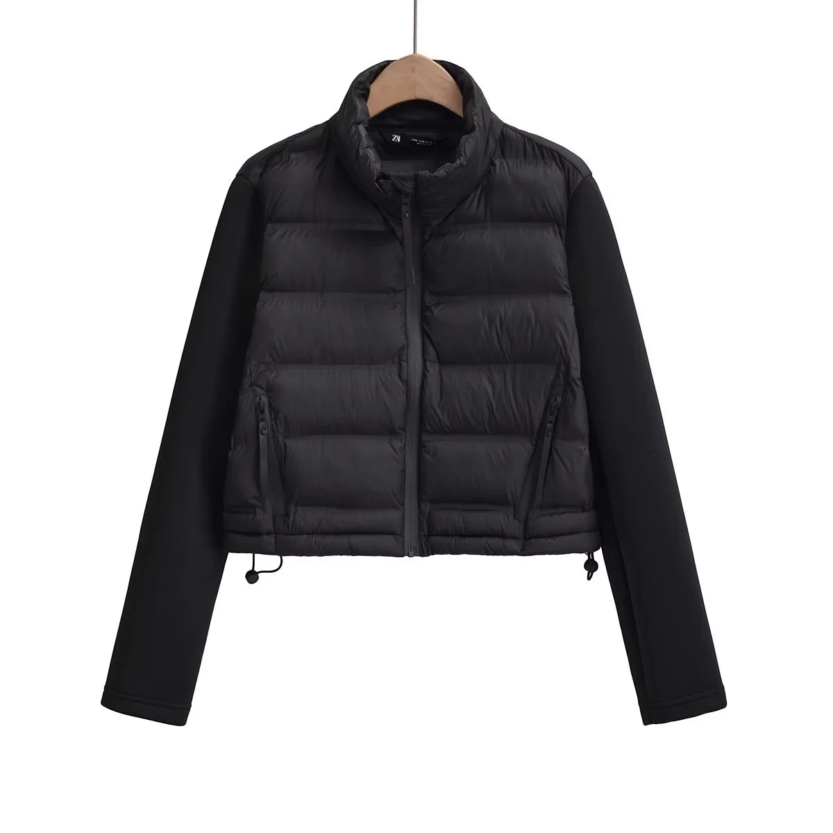 Winter Jackets For Women 2025 Black Spliced Long Sleeve Winter Women's Cold Coat Luxury Parkas Female New In Outerwear