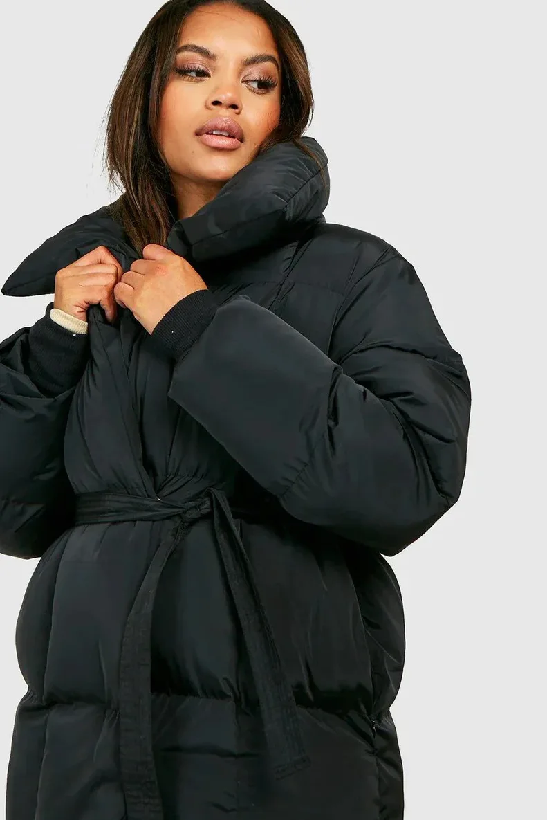 Warm Parkas Women Long Coats 2025 Autumn Winter Khaki Black Long Sleeve Coat Khaki High Waist Casual Elegant Y2k Jackets Thick