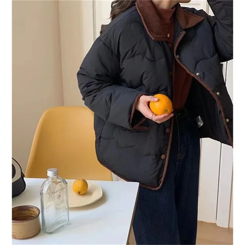 Parkas Women 2024 Autumn New Fashion Loose Casual Winter Puffer Padded Coat Female Large Size Lightweight Short Down Cotton Jack