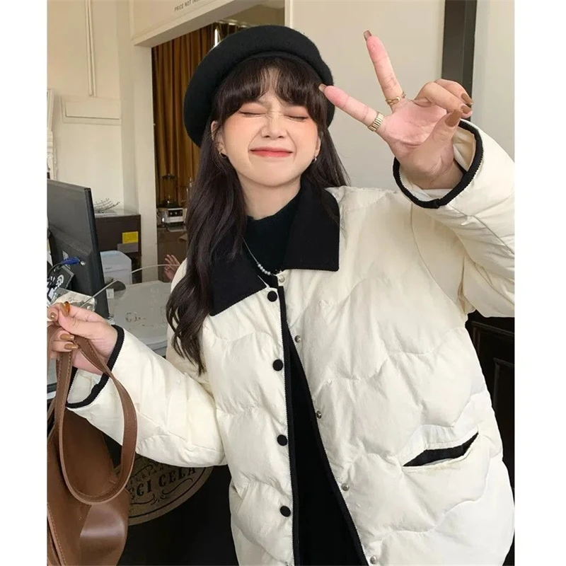 Parkas Women 2024 Autumn New Fashion Loose Casual Winter Puffer Padded Coat Female Large Size Lightweight Short Down Cotton Jack
