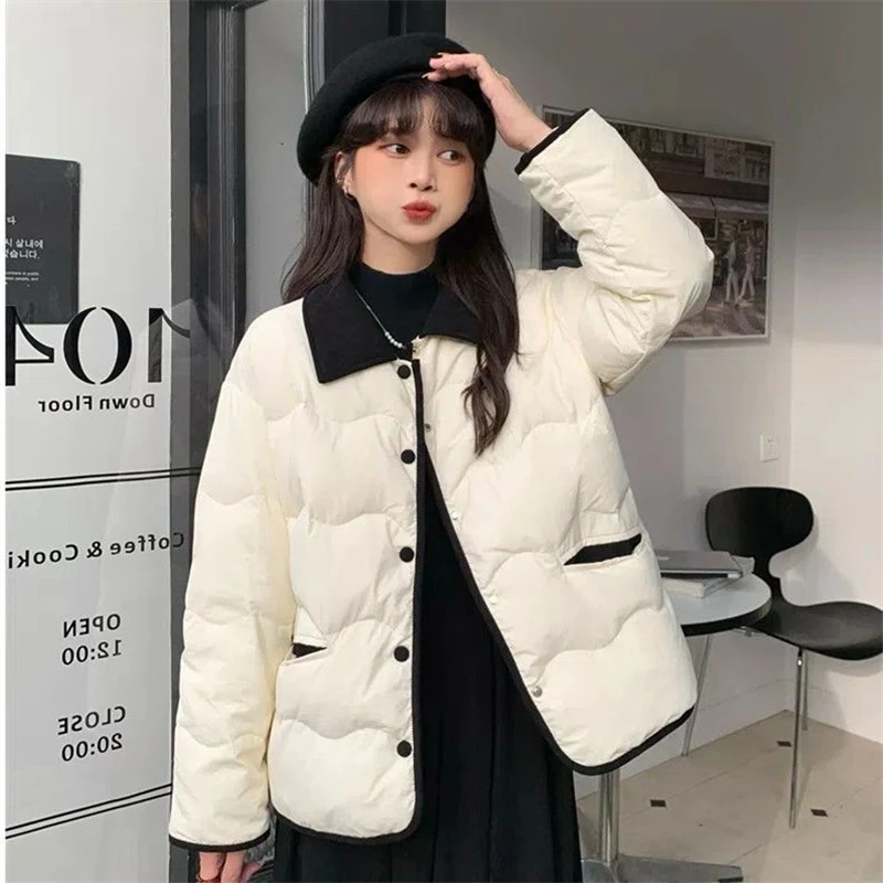 Parkas Women 2024 Autumn New Fashion Loose Casual Winter Puffer Padded Coat Female Large Size Lightweight Short Down Cotton Jack