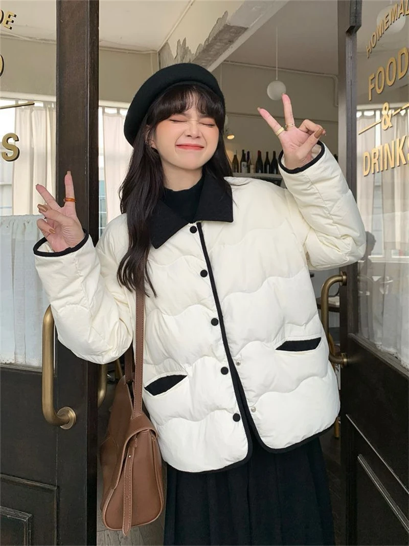 Parkas Women 2024 Autumn New Fashion Loose Casual Winter Puffer Padded Coat Female Large Size Lightweight Short Down Cotton Jack